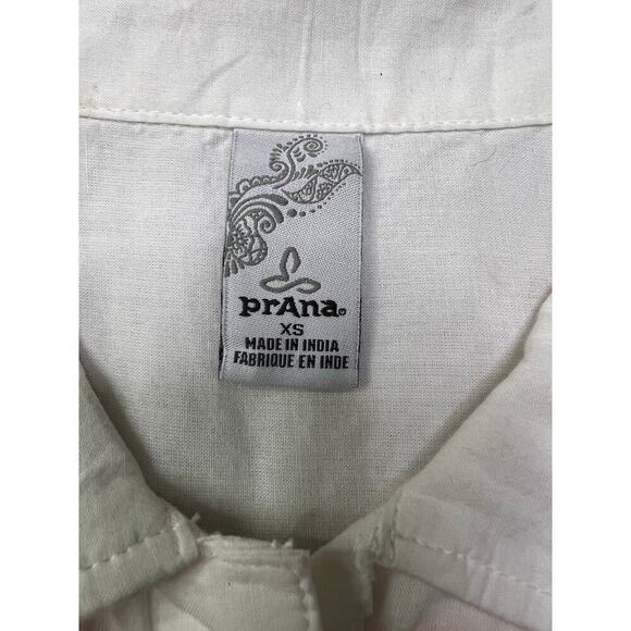 Prana Leta Tunic Top Blouse Cover Up Long Sleeve - White Embroidered Orange - XS - Picture 5 of 7